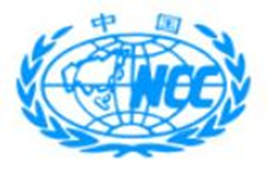 Blue and white logo featuring an outline of Asia on a globe with "WEC" and laurel branches surrounding it.