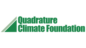 Logo of Quadrature Climate Foundation with green text and a triangular design on the left.