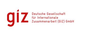 Logo of Deutsche Gesellschaft für Internationale Zusammenarbeit (GIZ) GmbH, featuring the acronym "giz" in red and the full name in red text on a white background.