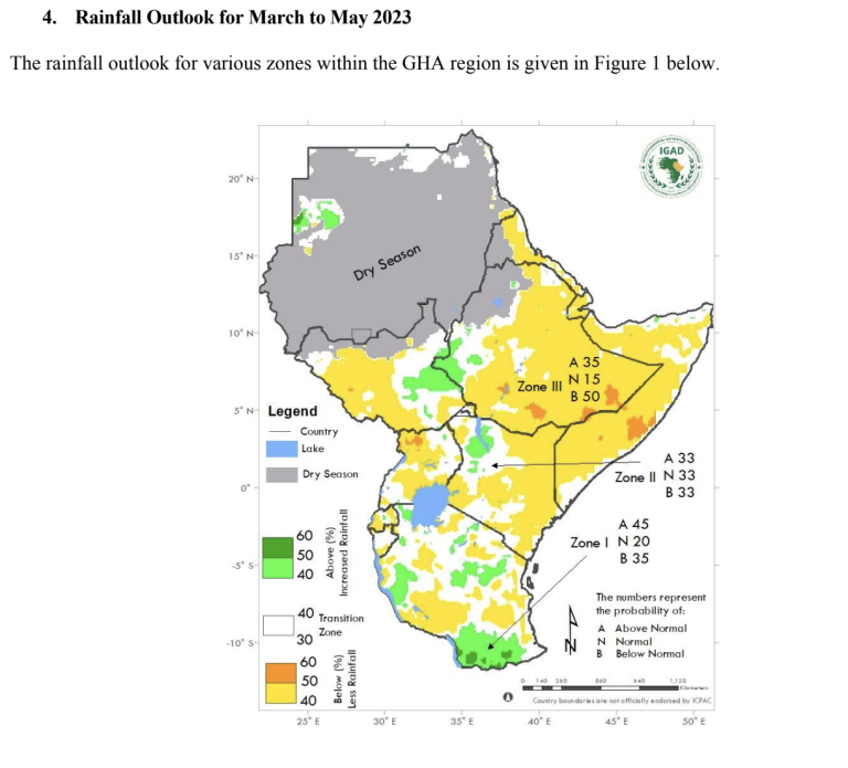 Rainfall Outlook for March to May 2023 infographic