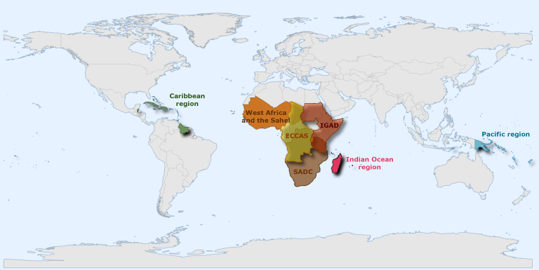 ClimSA regions where the CST will be implemented