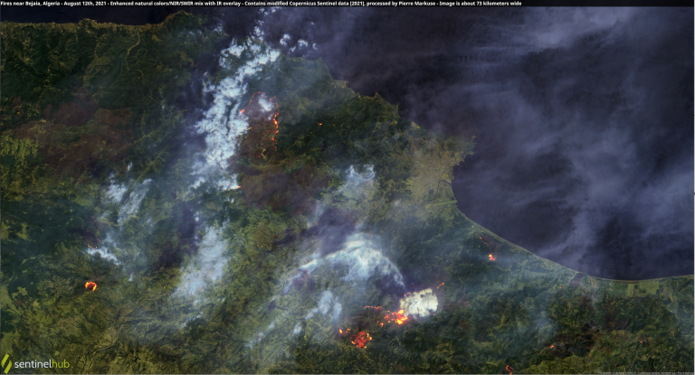 Algeria Fires, 12 August 21 -Sentinel Hub